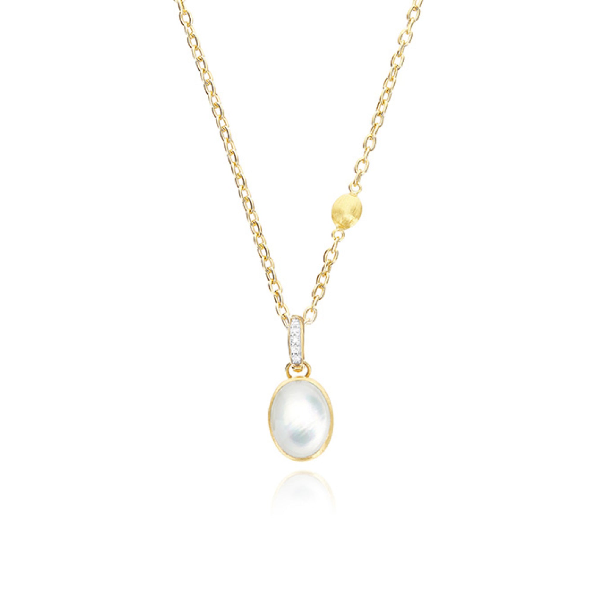 Nanis Boules Charm (PS25-609) aus Gelbgold mit Diamant und Perlmutt