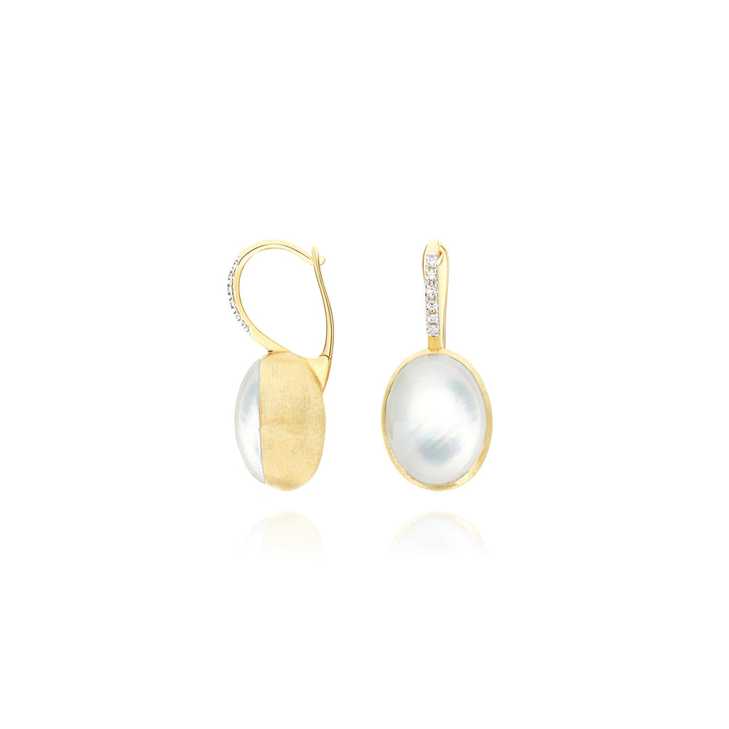 Nanis Boules Ohrringe (OS14-609) aus Gelbgold mit Diamant und Perlmutt