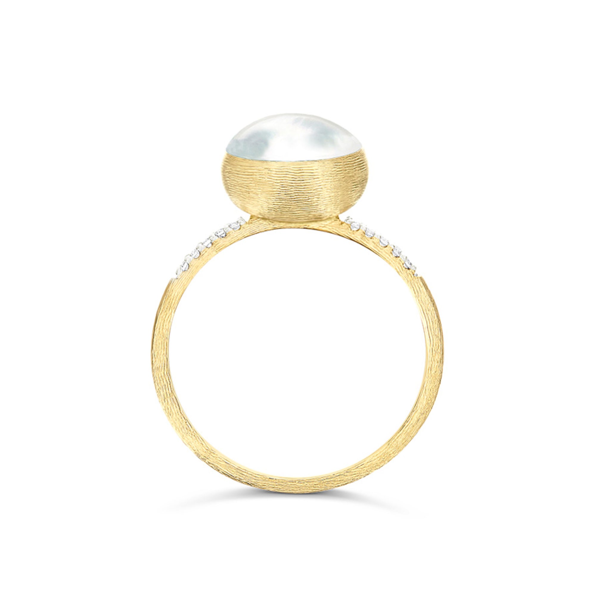 Nanis Boules Ring (AS15-609) aus Gelbgold mit Diamant und Perlmutt