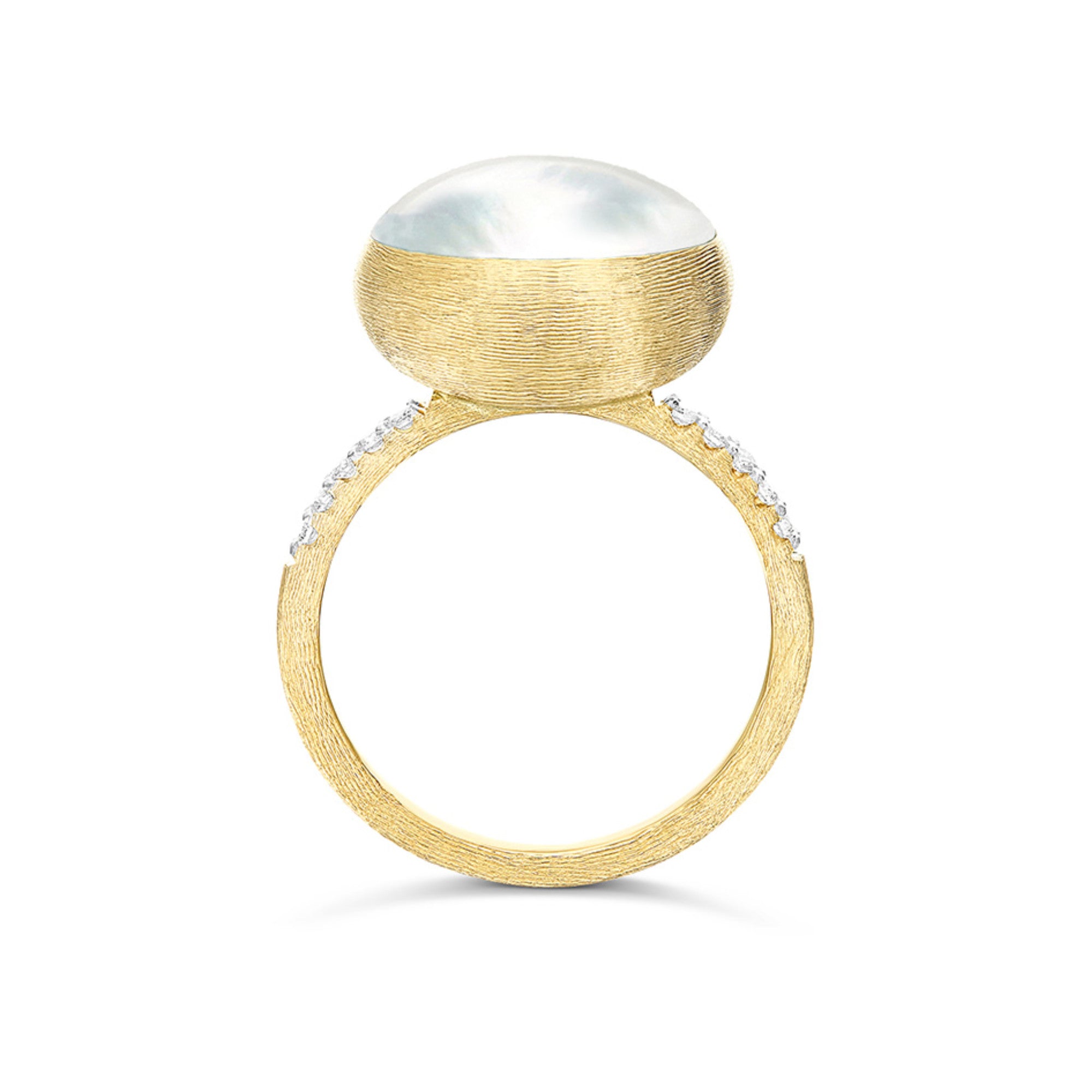 Nanis Boules Ring (AS16-609) aus Gelbgold mit Diamant und Perlmutt