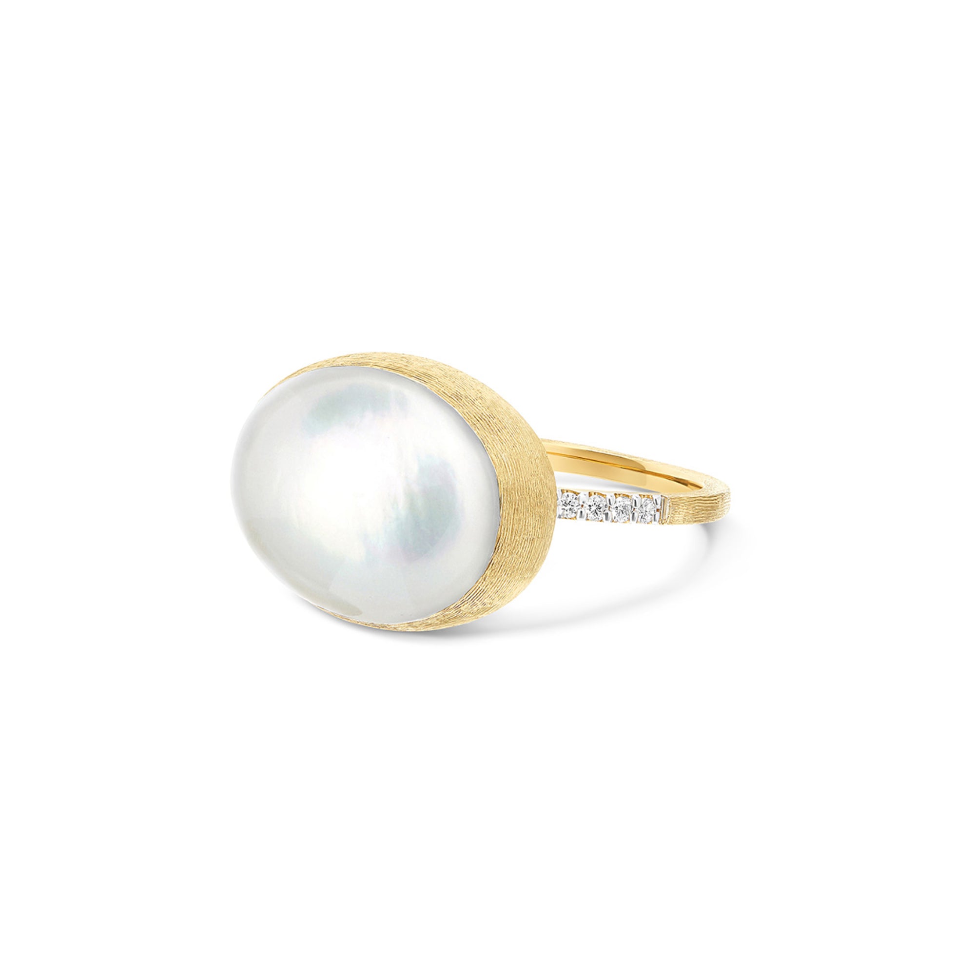 Nanis Boules Ring (AS17-609) aus Gelbgold mit Diamant und Perlmutt