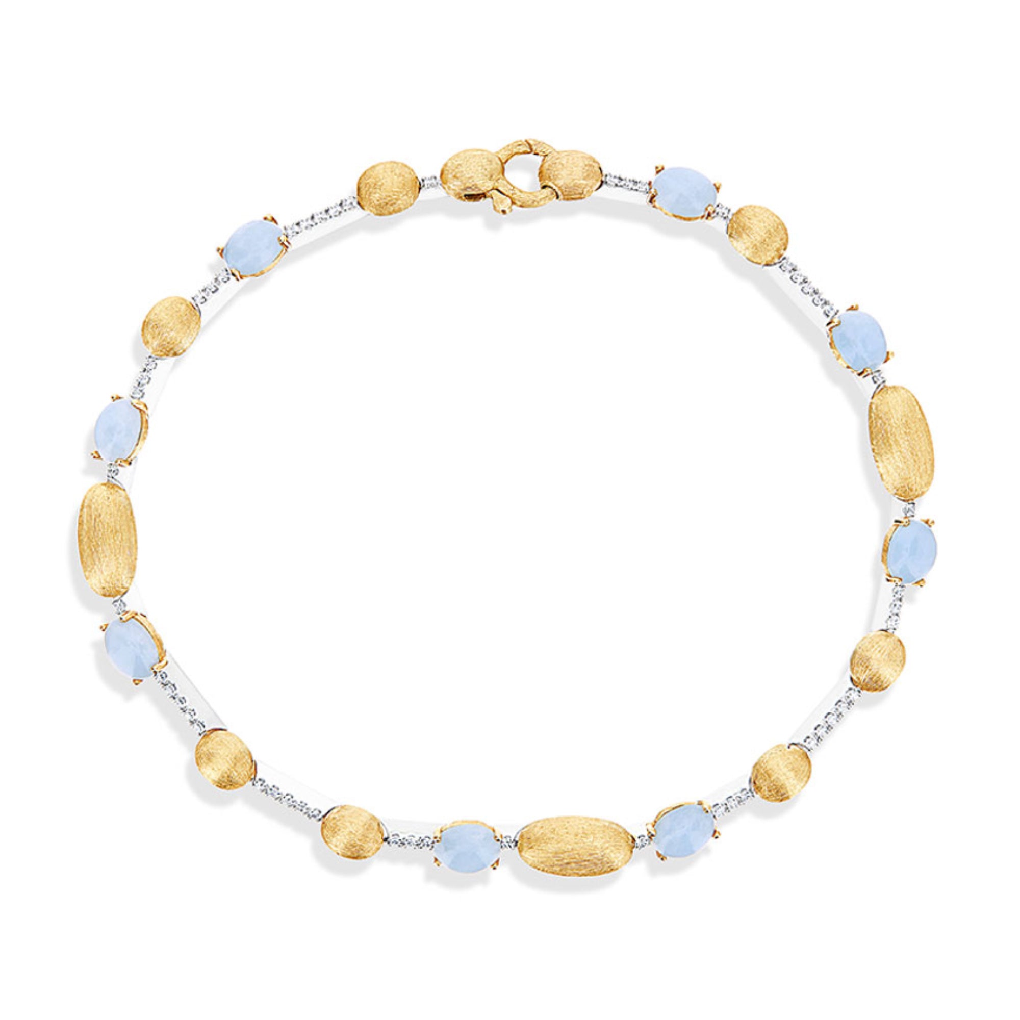 Nanis Dancing Azure Armband (BS1-597) aus Gelbgold mit Aquamarin und Diamant