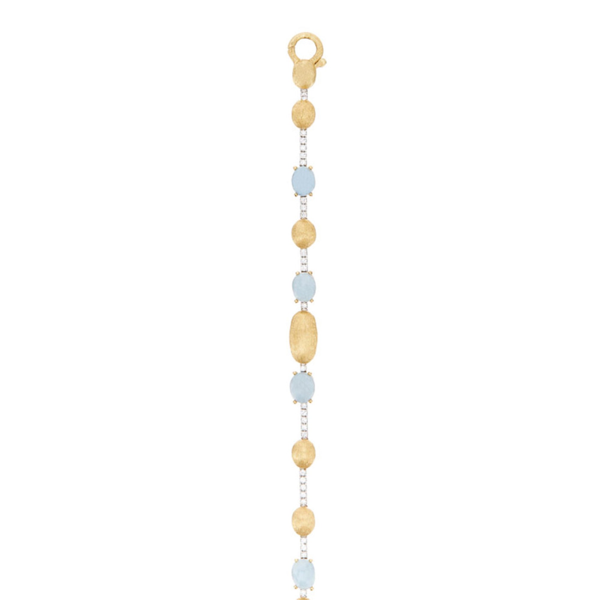 Nanis Dancing Azure Armband (BS1-597) aus Gelbgold mit Aquamarin und Diamant