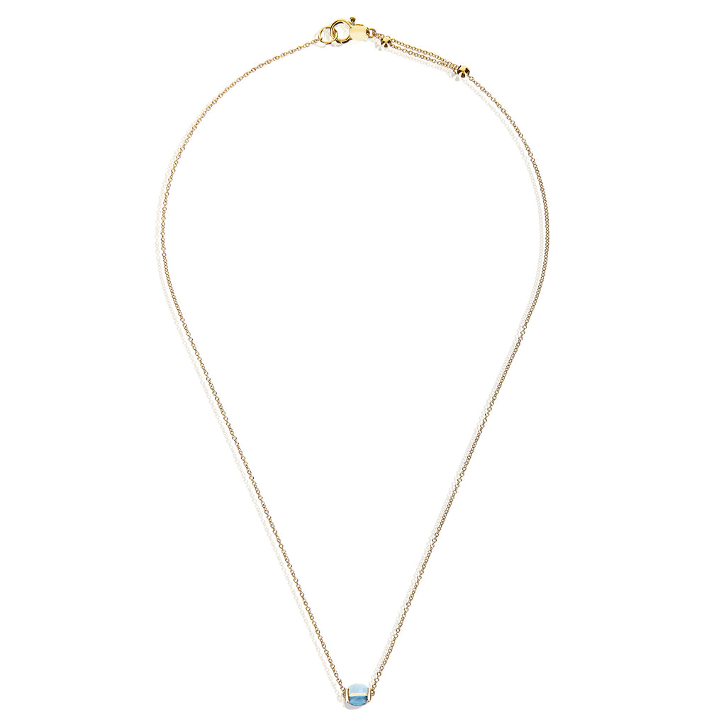 Nanis Dancing Azure Choker (CN1-597) aus Gelbgold mit Aquamarin
