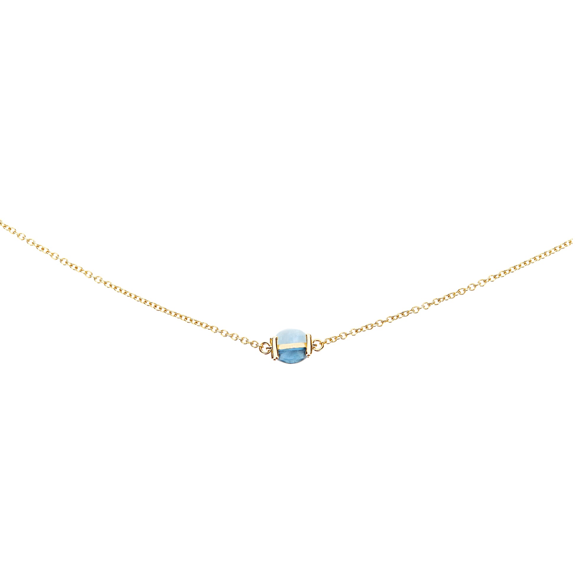 Dancing Azure Choker, Gelbgold • Aquamarin von Nanis (CN1-597)