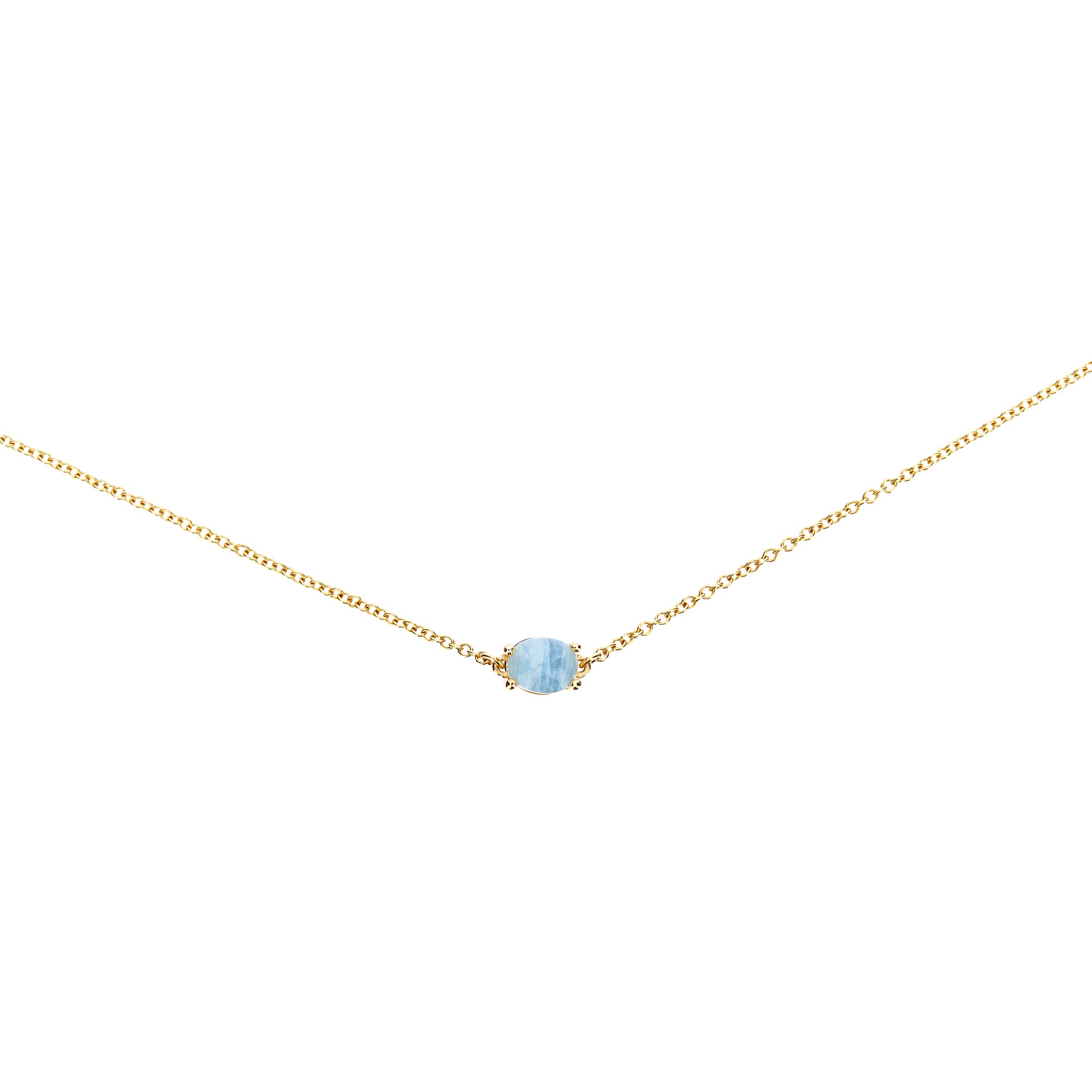 Nanis Dancing Azure Choker (CN1-597) aus Gelbgold mit Aquamarin