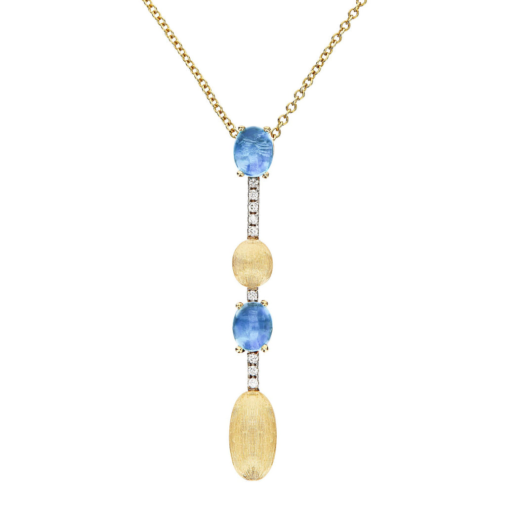 Nanis Dancing Azure Collier (CS16-597) aus Gelbgold mit Diamant und Topas