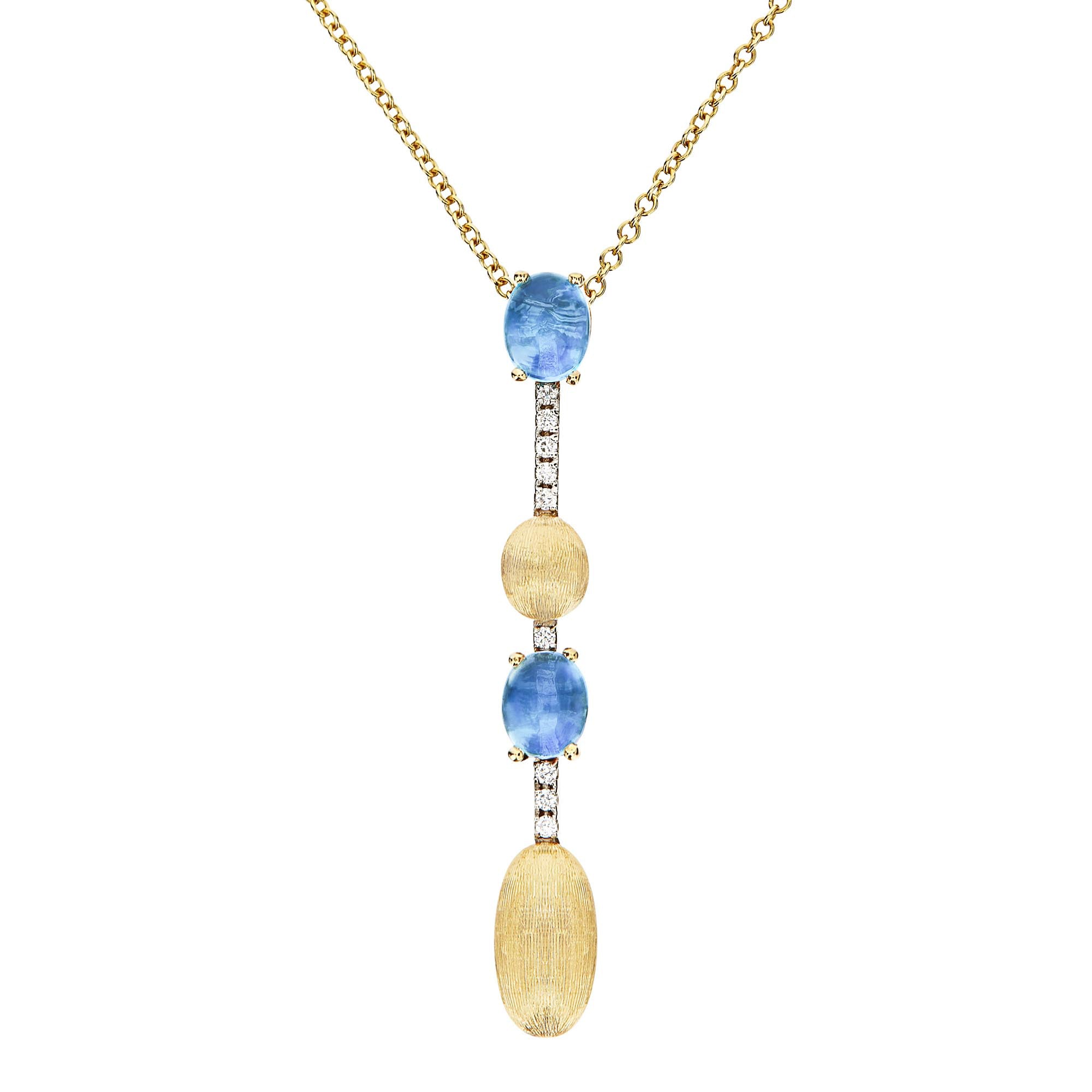 Nanis Dancing Azure Collier (CS16-597) aus Gelbgold mit Diamant und Topas