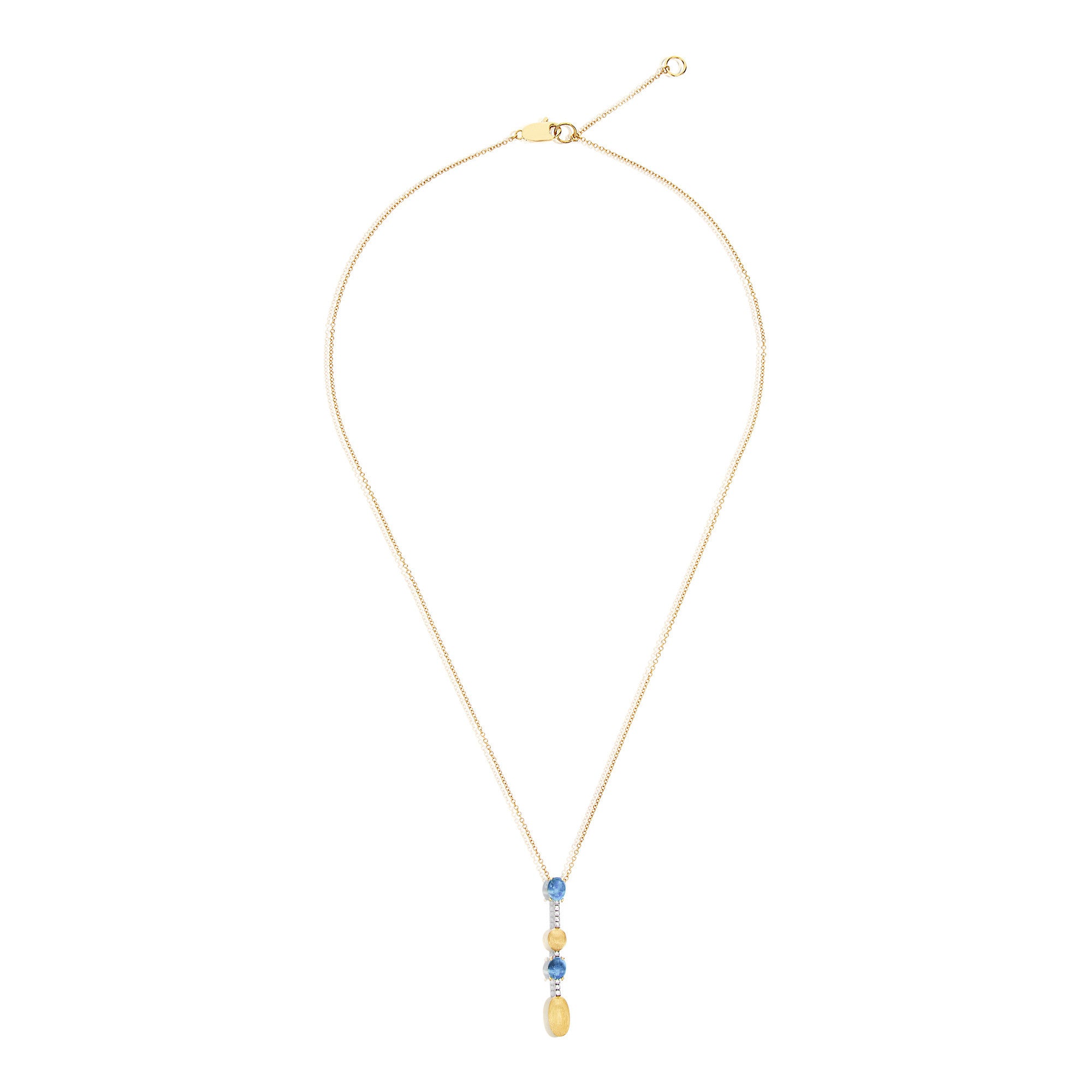 Nanis Dancing Azure Collier (CS16-597) aus Gelbgold mit Diamant und Topas