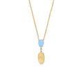 Nanis Dancing Azure Collier (CS4-597) aus Gelbgold mit Aquamarin und Diamant
