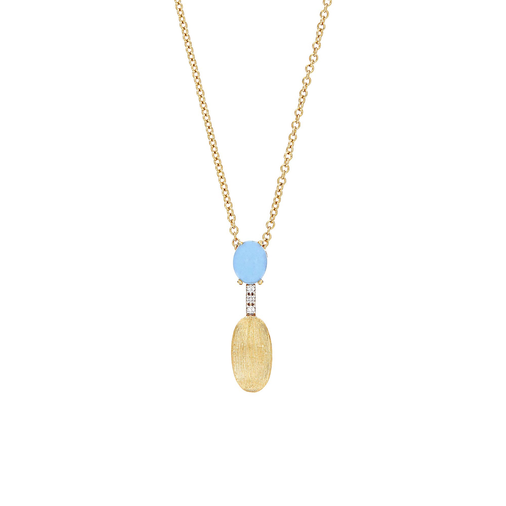 Nanis Dancing Azure Collier (CS4-597) aus Gelbgold mit Aquamarin und Diamant