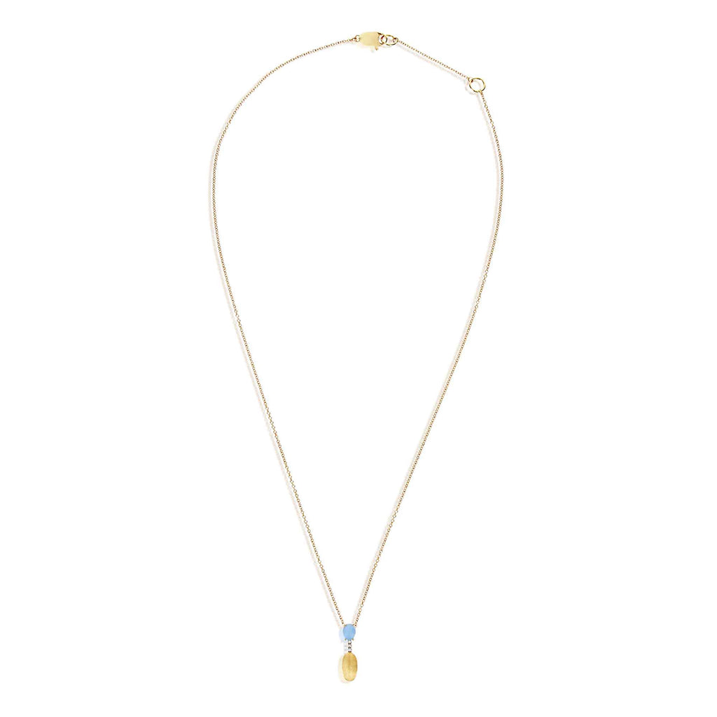 Nanis Dancing Azure Collier (CS4-597) aus Gelbgold mit Aquamarin und Diamant