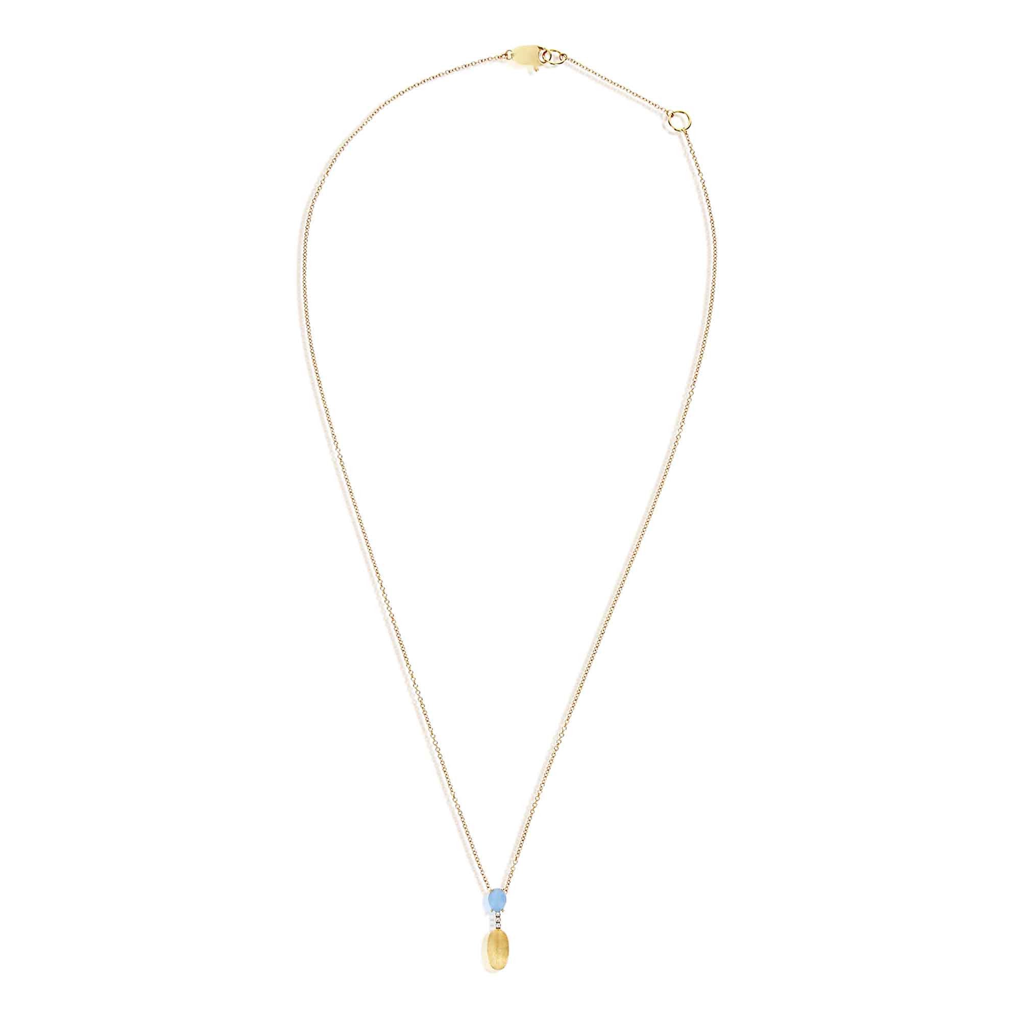 Nanis Dancing Azure Collier (CS4-597) aus Gelbgold mit Aquamarin und Diamant