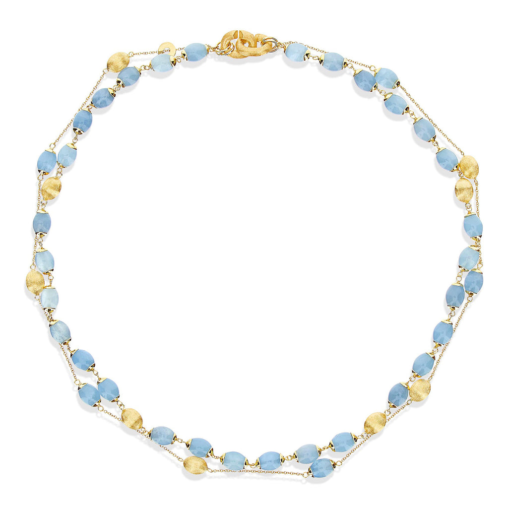 Nanis Dancing Azure Halskette (CN4-575) aus Gelbgold mit Aquamarin