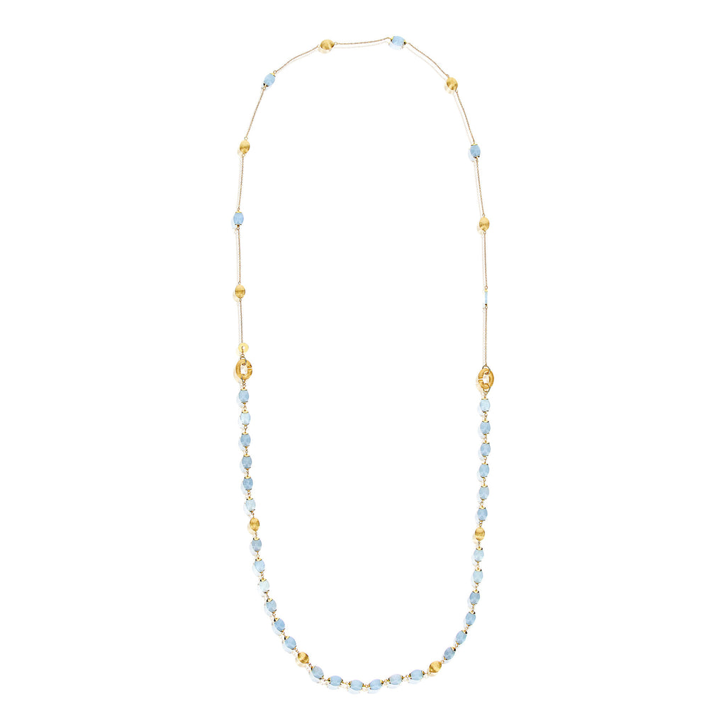 Nanis Dancing Azure Halskette (CN4-575) aus Gelbgold mit Aquamarin