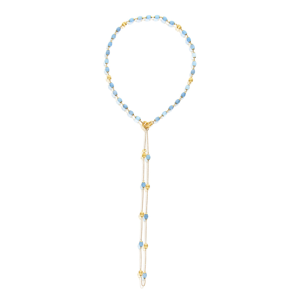 Nanis Dancing Azure Halskette (CN4-575) aus Gelbgold mit Aquamarin