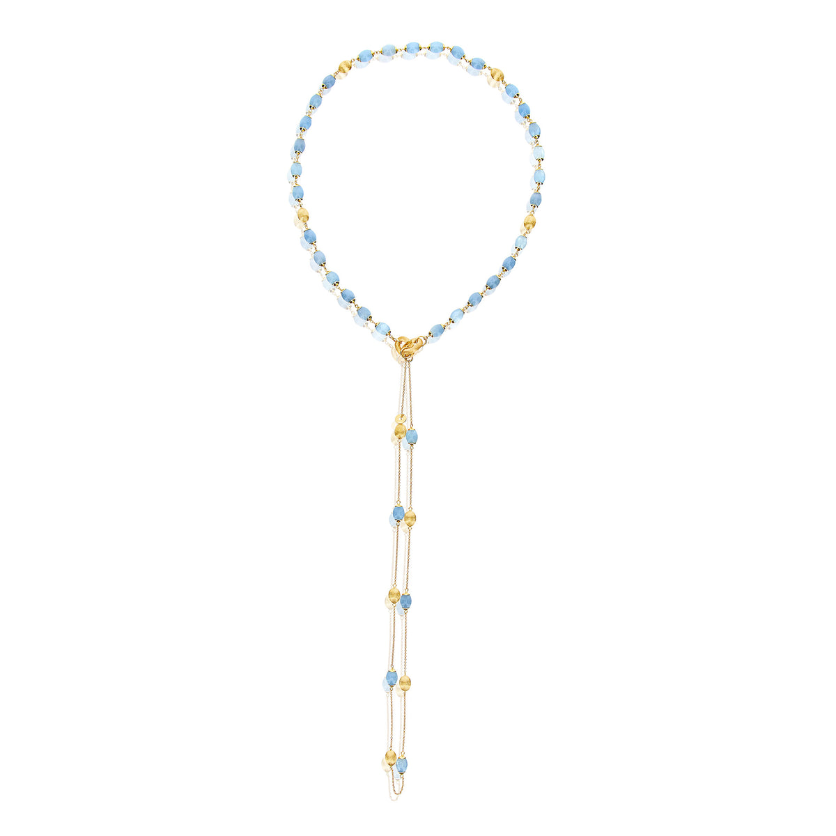 Nanis Dancing Azure Halskette (CN4-575) aus Gelbgold mit Aquamarin