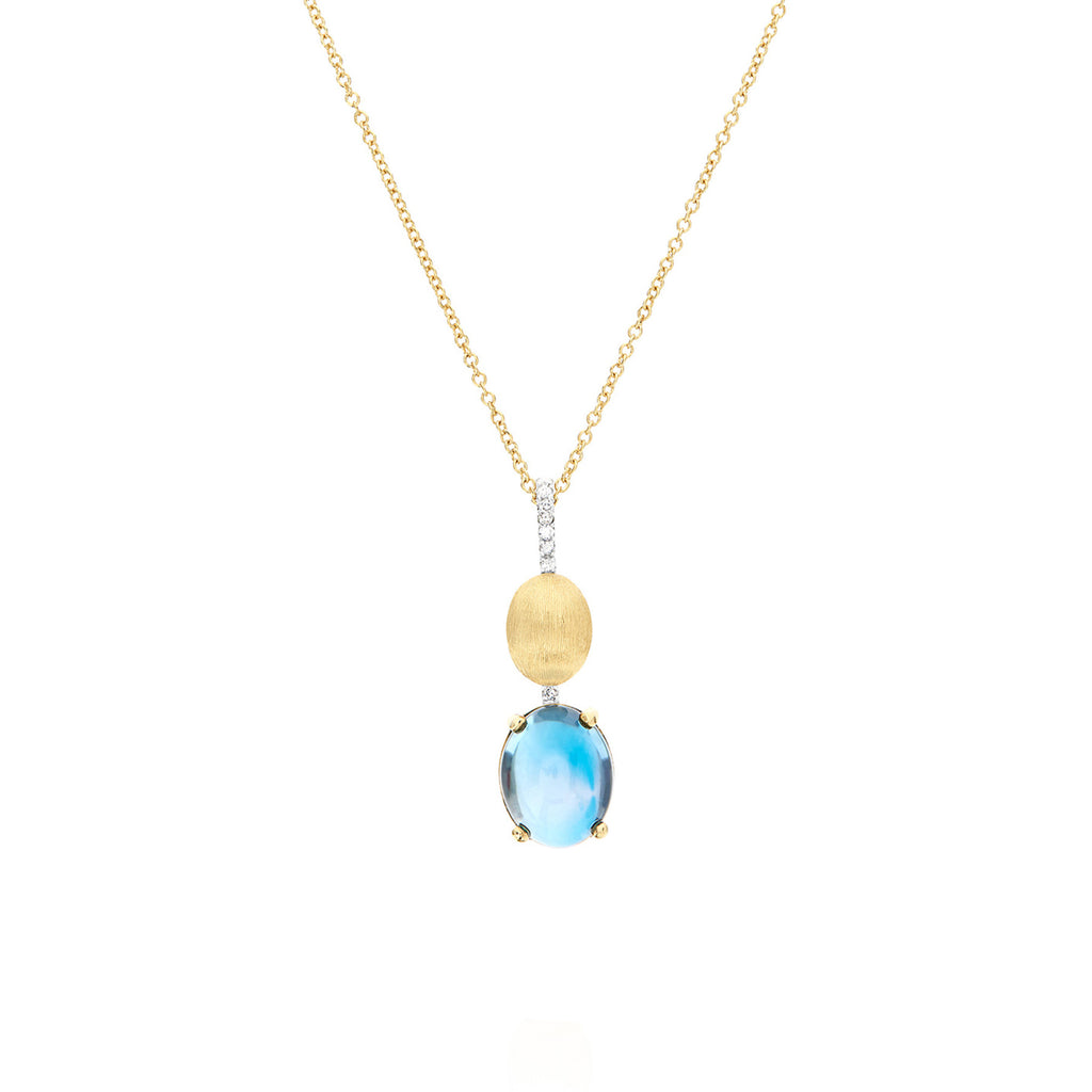 Nanis Dancing Azure Halskette (CS19-597) aus Gelbgold mit Diamant und Topas