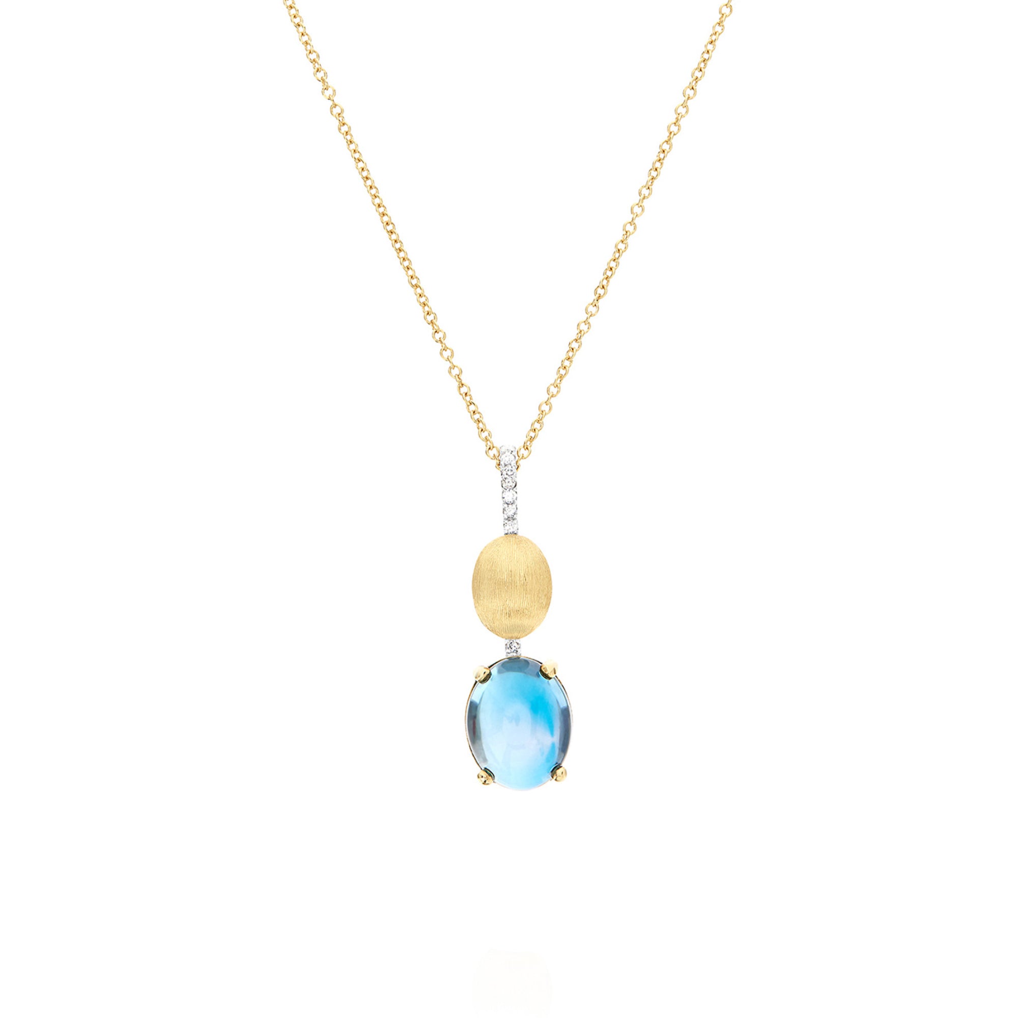 Nanis Dancing Azure Halskette (CS19-597) aus Gelbgold mit Diamant und Topas