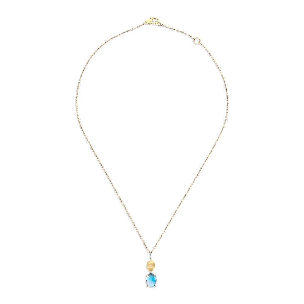 Nanis Dancing Azure Halskette (CS19-597) aus Gelbgold mit Diamant und Topas