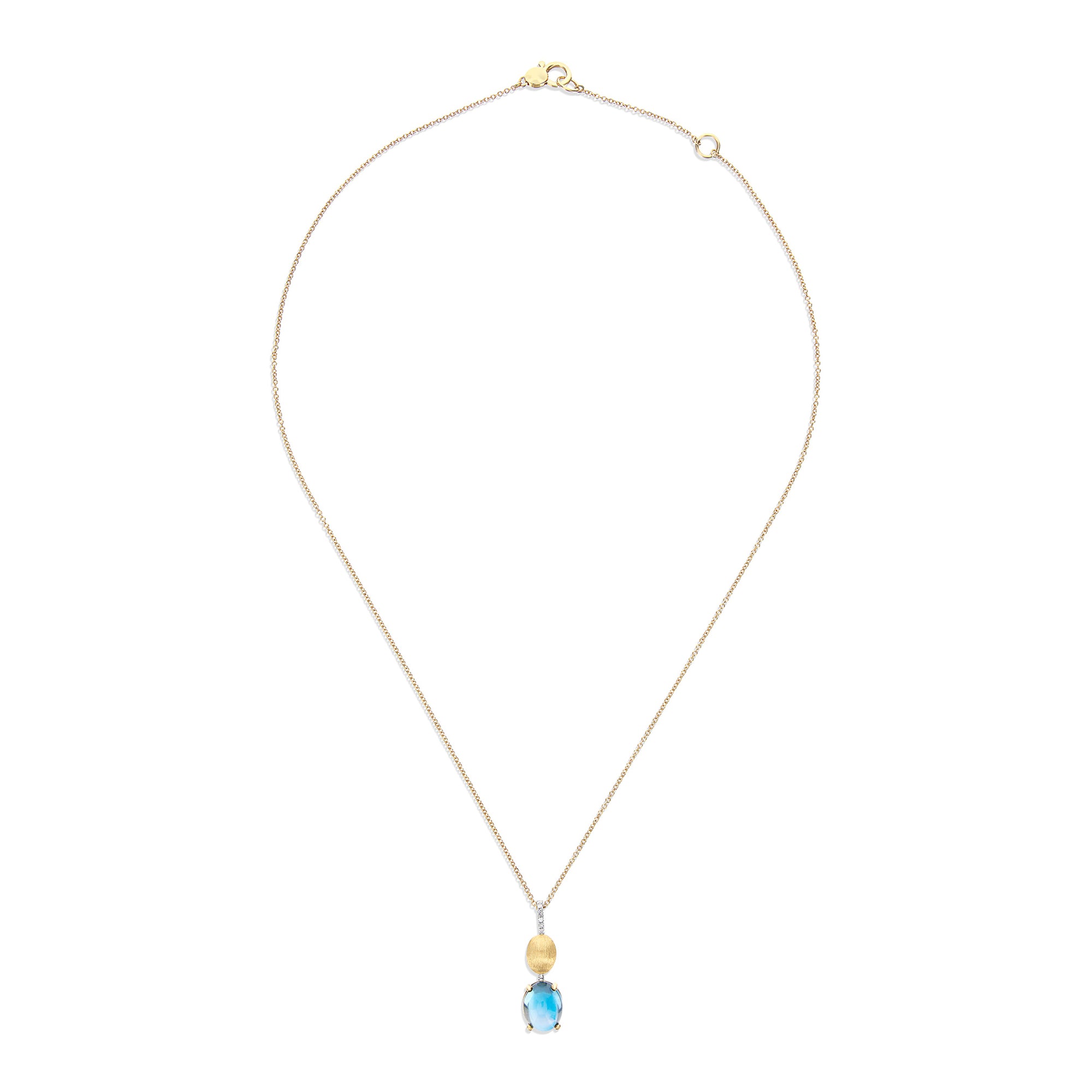 Nanis Dancing Azure Halskette (CS19-597) aus Gelbgold mit Diamant und Topas