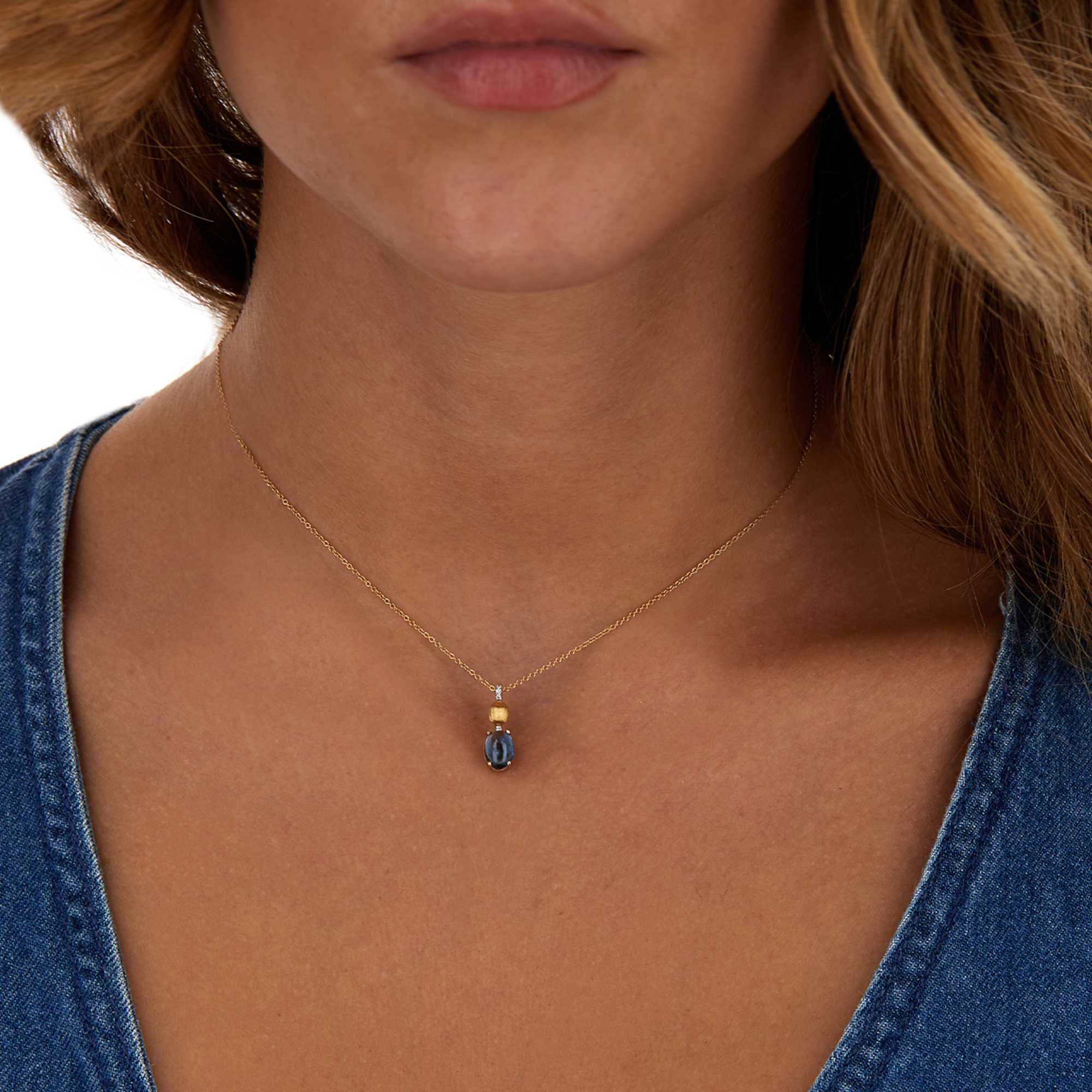 Nanis Dancing Azure Halskette (CS20-597) aus Gelbgold mit Diamant