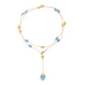 Nanis Dancing Azure Halskette (CS29-575) aus Gelbgold mit Aquamarin und Diamant
