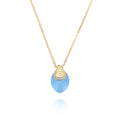 Nanis Dancing Azure Halskette (CS5-587) aus Gelbgold mit Aquamarin und Diamant