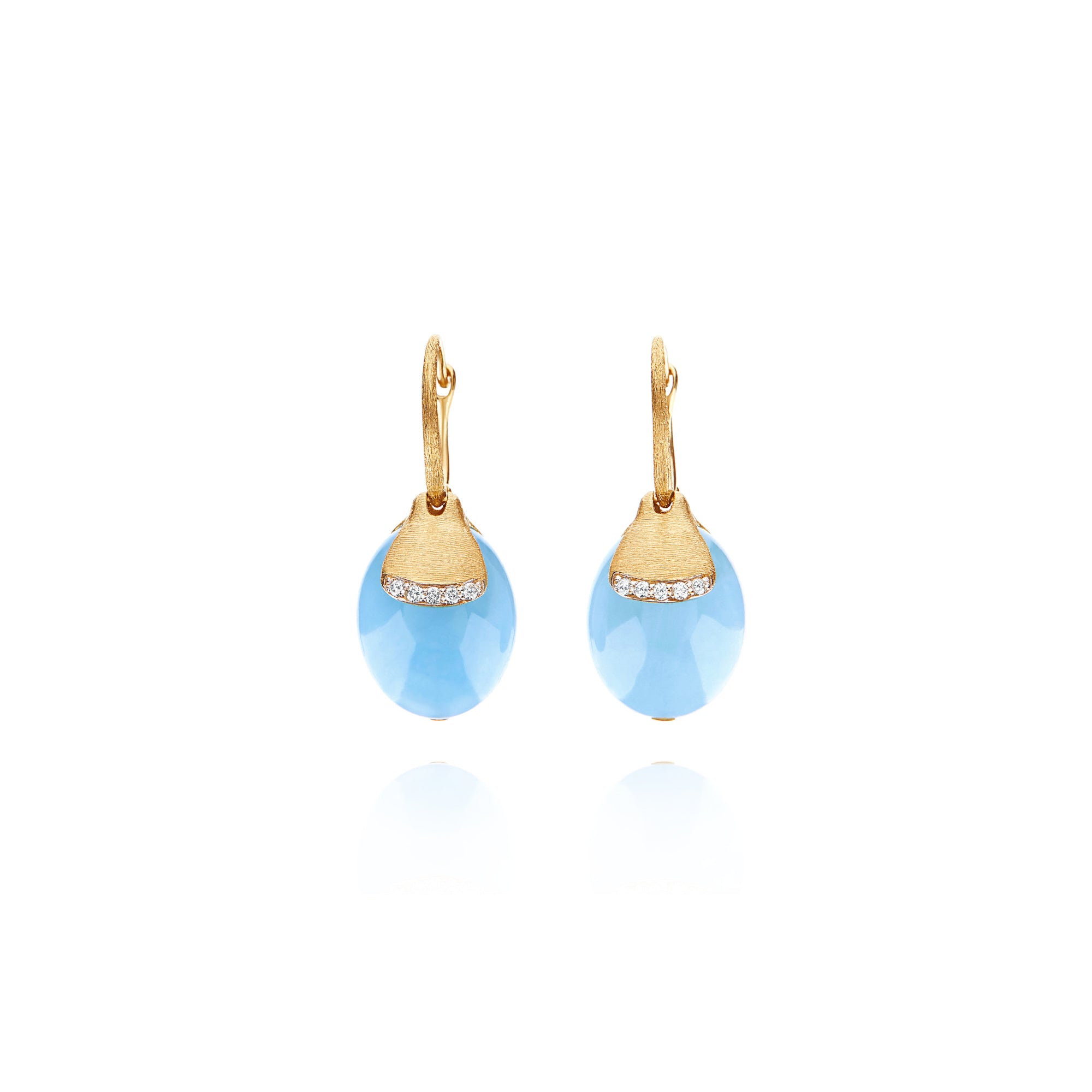Nanis Dancing Azure Ohrhänger (OS16-587) aus Gelbgold mit Aquamarin und Diamant