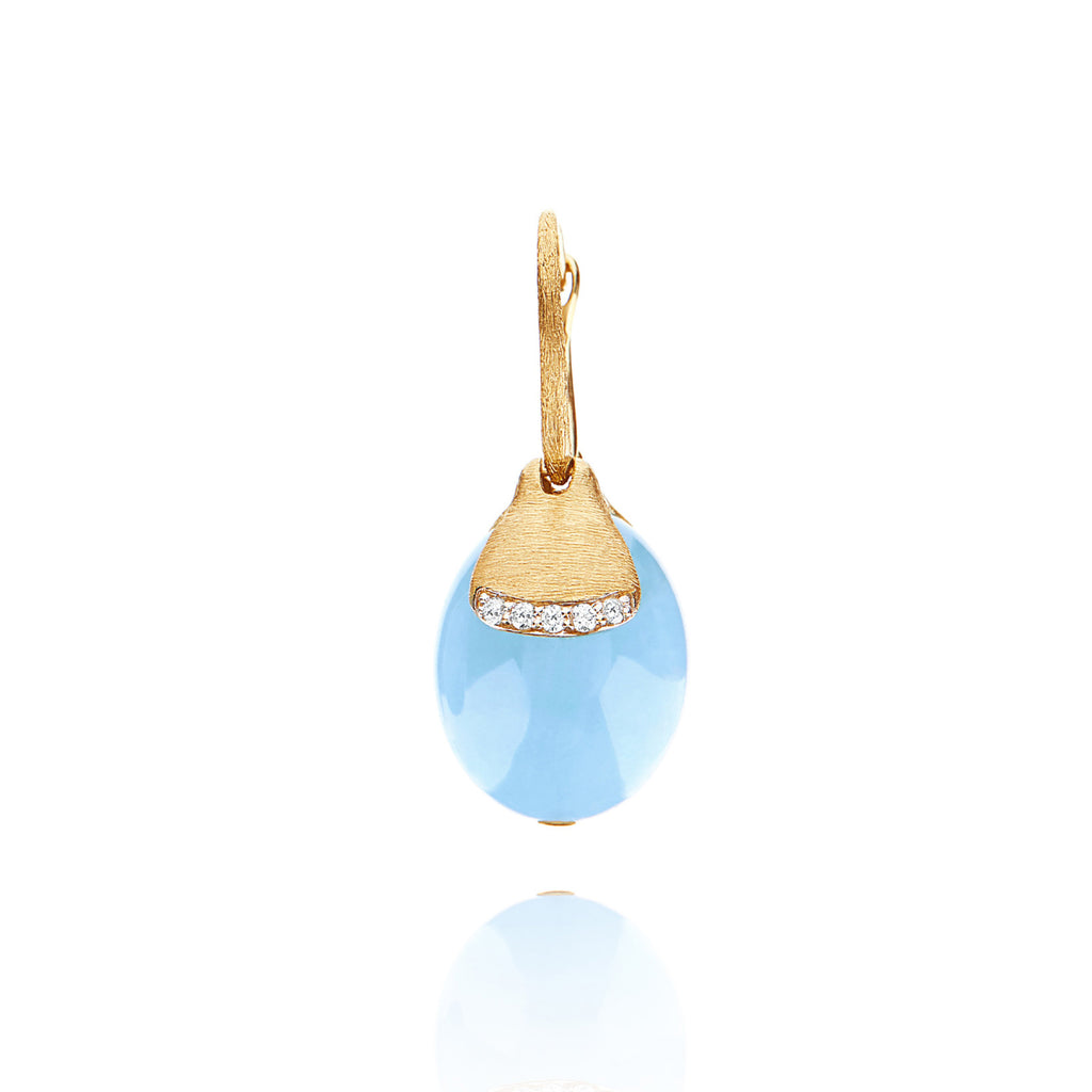 Nanis Dancing Azure Ohrhänger (OS16-587) aus Gelbgold mit Aquamarin und Diamant