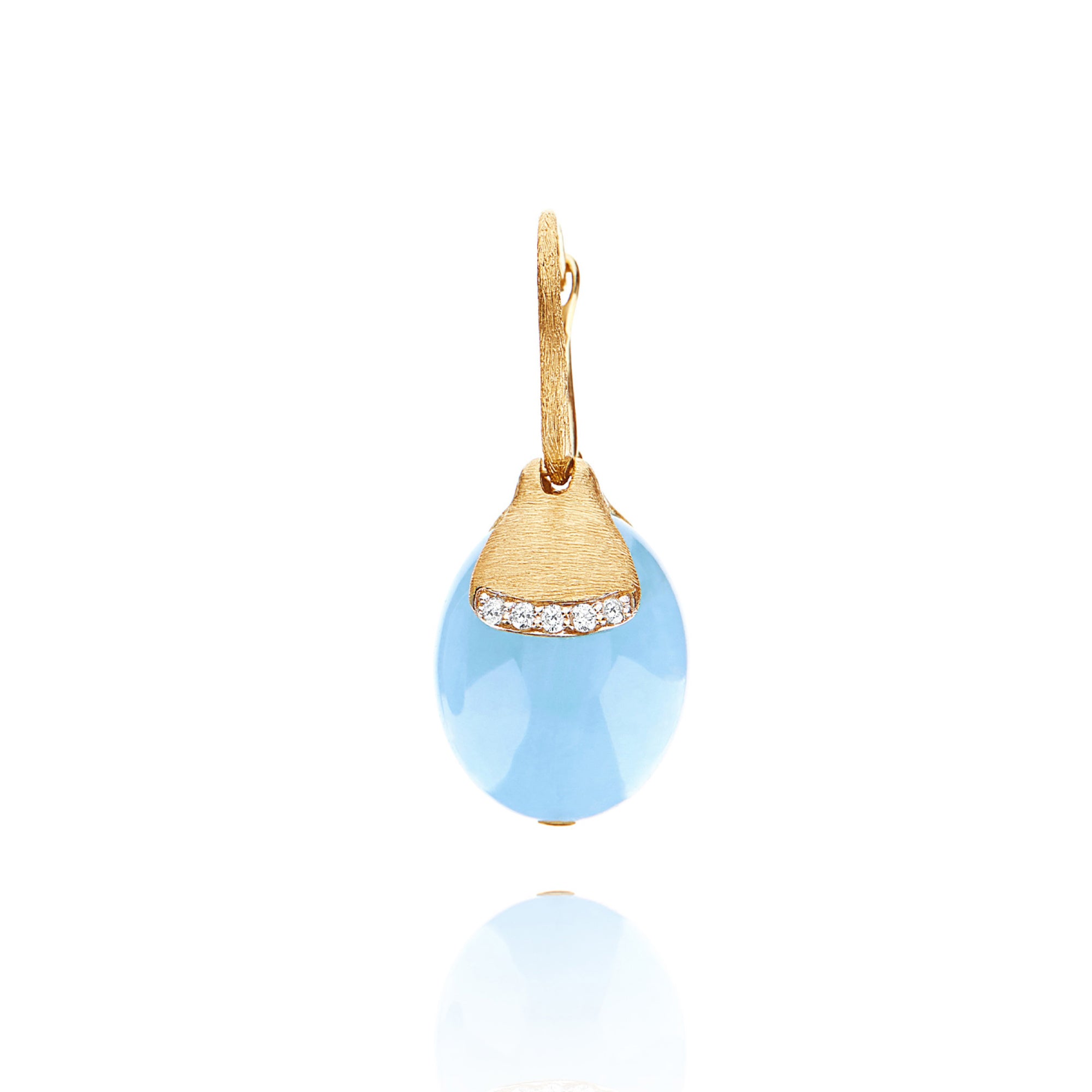 Nanis Dancing Azure Ohrhänger (OS16-587) aus Gelbgold mit Aquamarin und Diamant