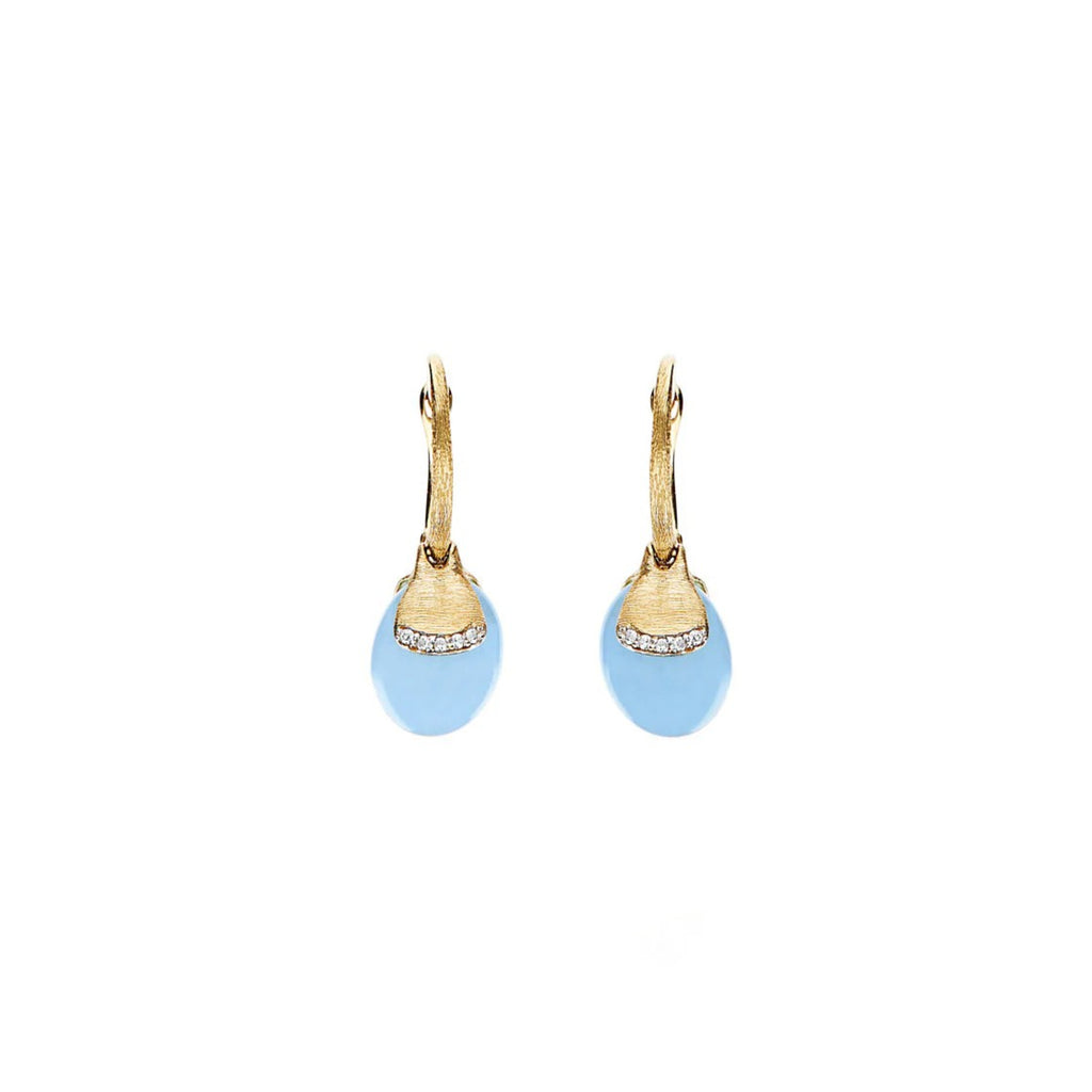 Nanis Dancing Azure Ohrhänger (OS19-587) aus Gelbgold mit Aquamarin und Diamant