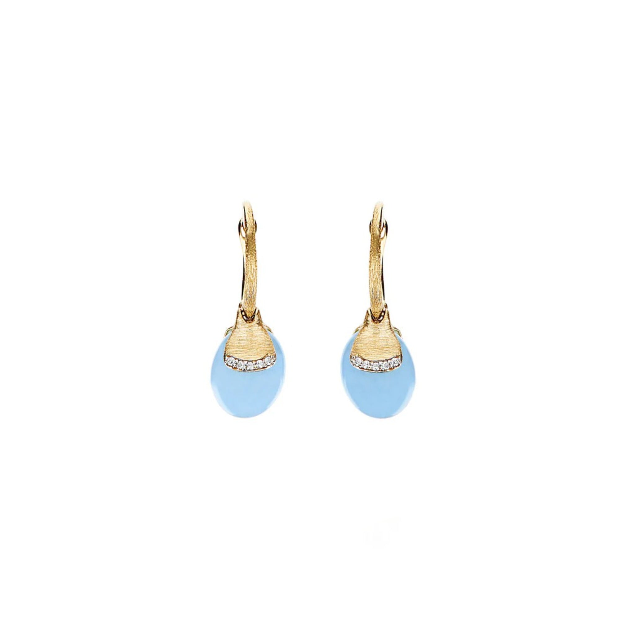 Nanis Dancing Azure Ohrhänger (OS19-587) aus Gelbgold mit Aquamarin und Diamant
