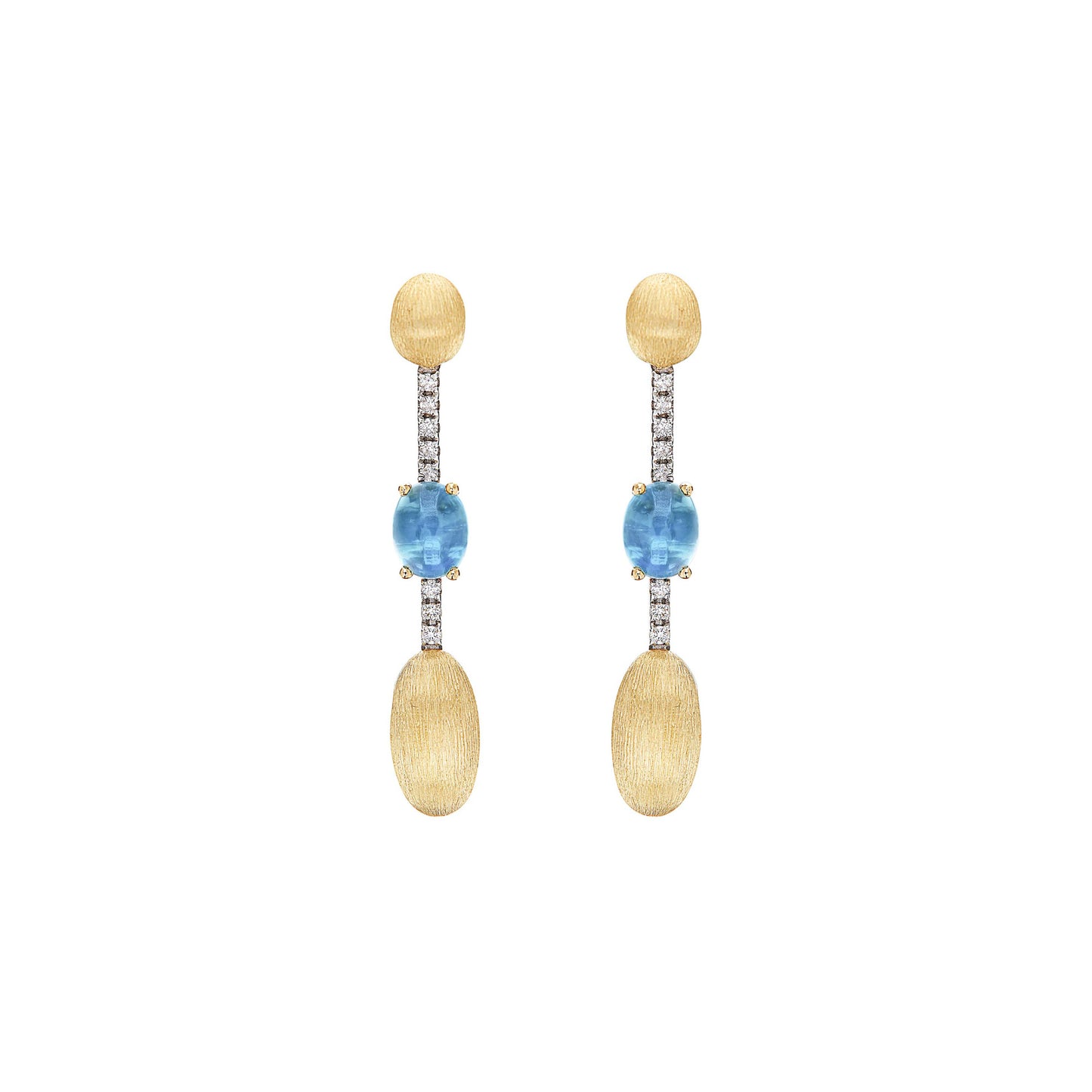 Dancing Azure Ohrhänger, Gelbgold • Diamant • Topas von Nanis (OS19-597)