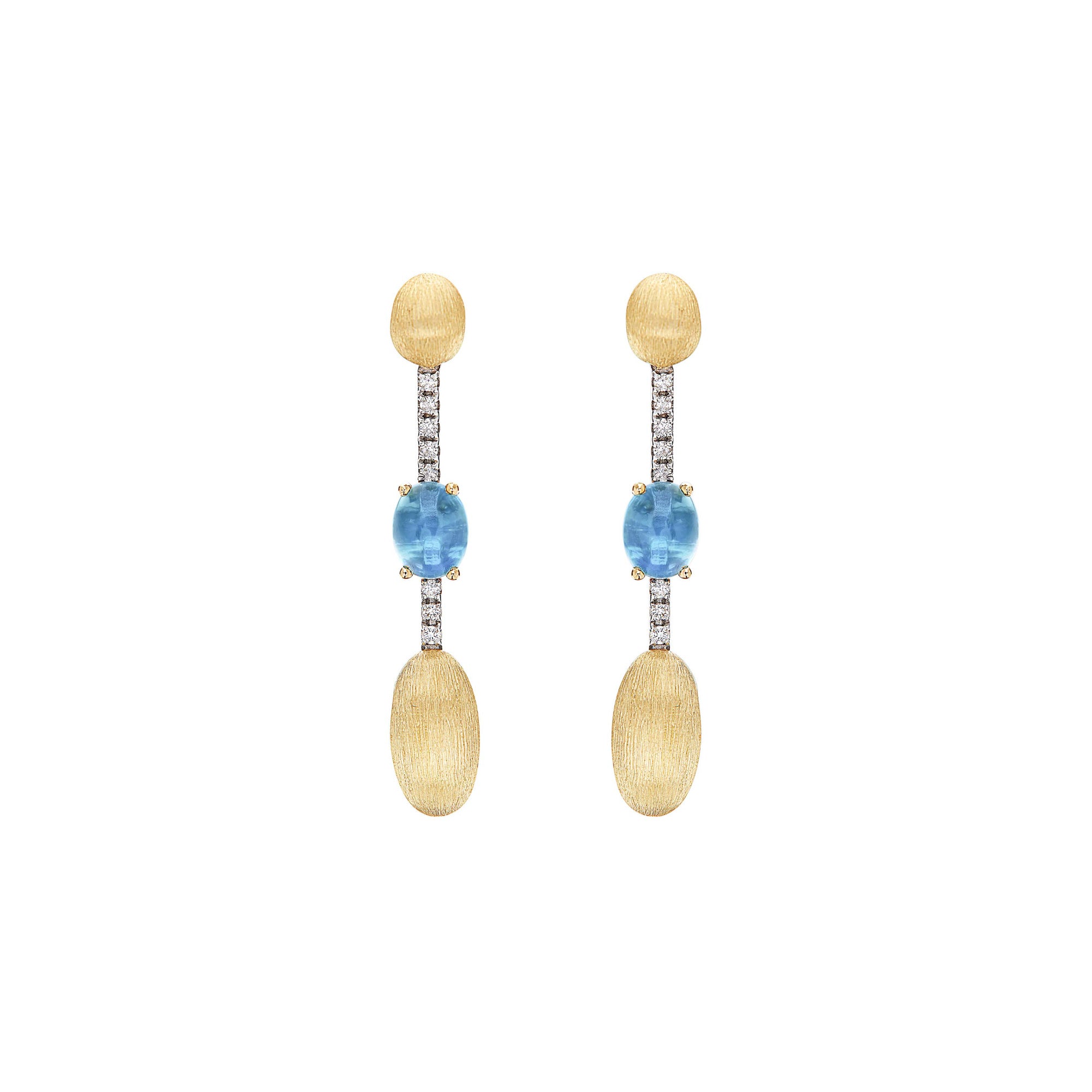 Nanis Dancing Azure Ohrhänger (OS19-597) aus Gelbgold mit Diamant und Topas