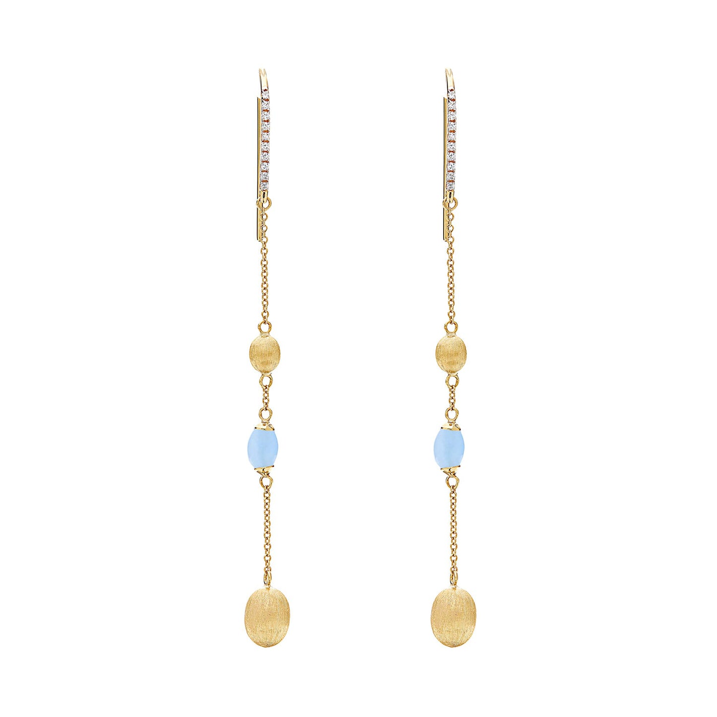 Dancing Azure Ohrhänger, Gelbgold • Aquamarin • Diamant von Nanis (OS26-587)