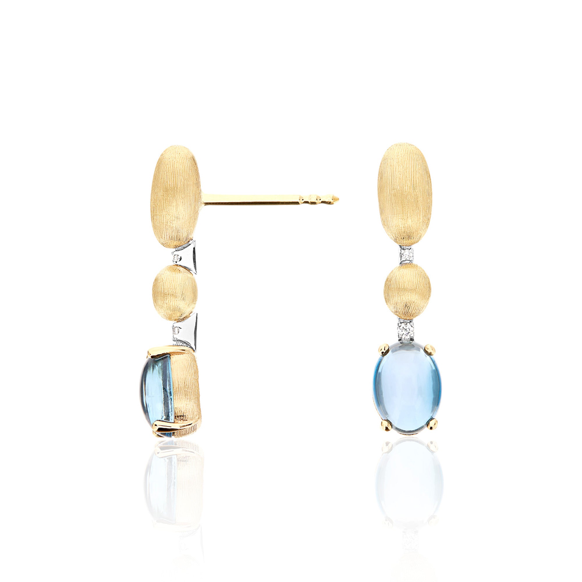Nanis Dancing Azure Ohrhänger (OS32-597) aus Gelbgold mit Diamant