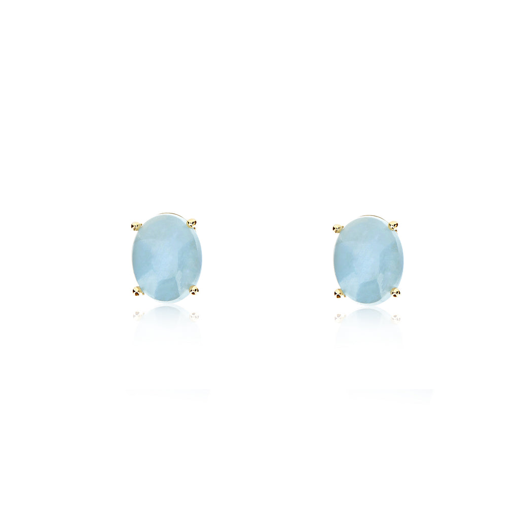 Nanis Dancing Azure Ohrstecker (OA6-597) aus Gelbgold mit Aquamarin