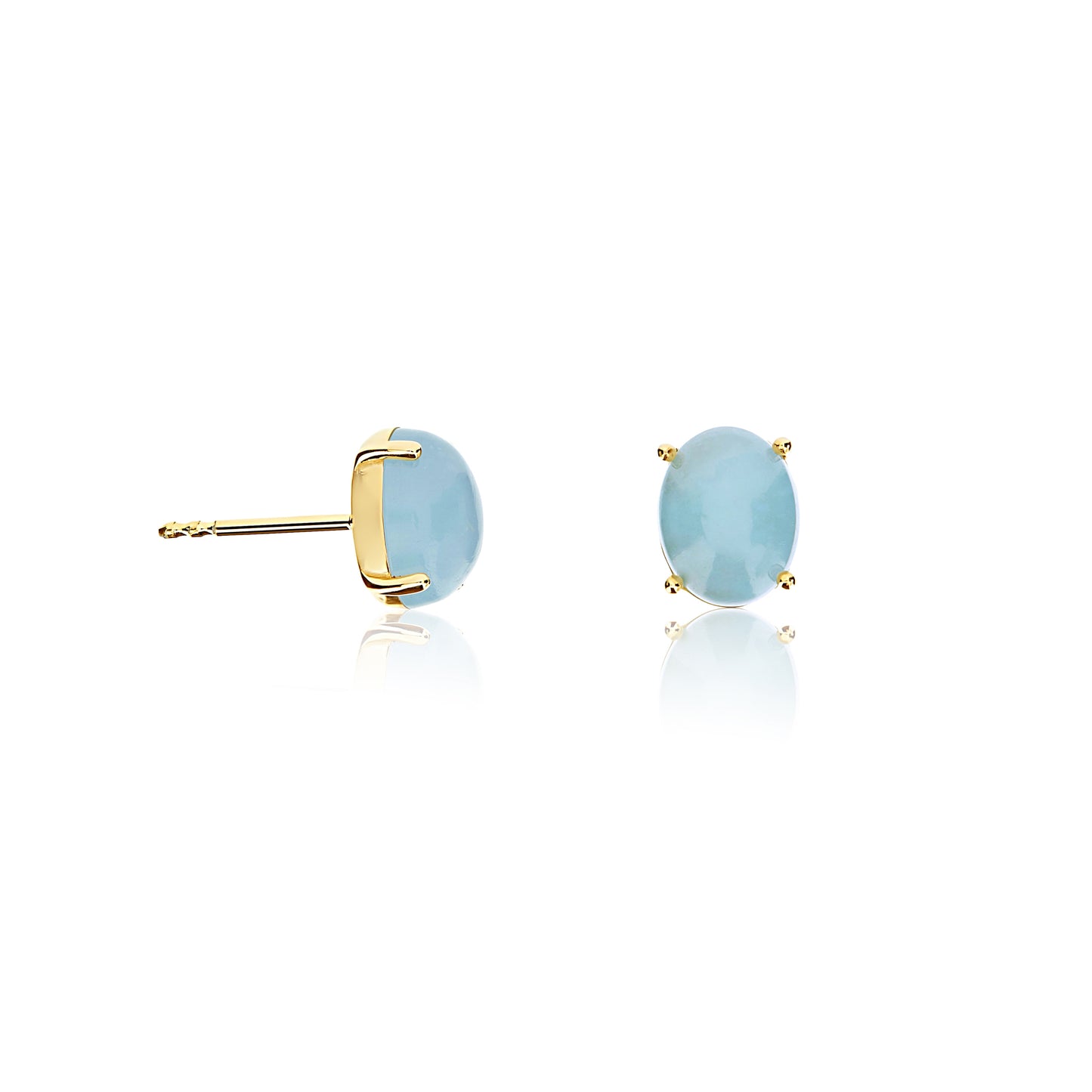 Dancing Azure Ohrstecker, Gelbgold • Aquamarin von Nanis (OA6-597)