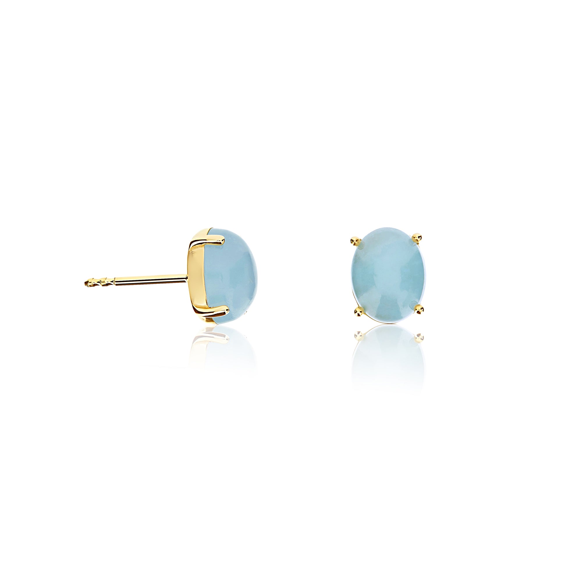 Nanis Dancing Azure Ohrstecker (OA6-597) aus Gelbgold mit Aquamarin