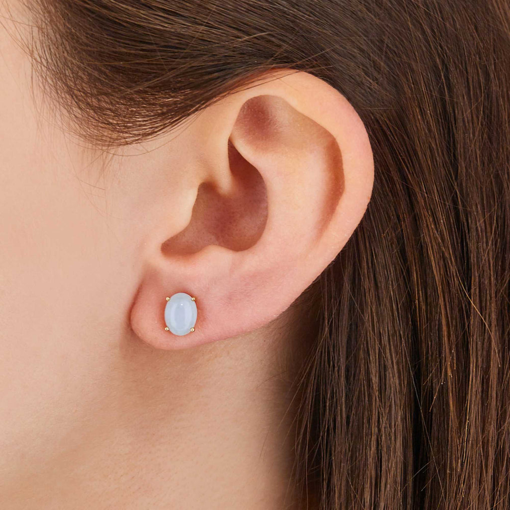 Nanis Dancing Azure Ohrstecker (OA6-597) aus Gelbgold mit Aquamarin