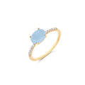 Nanis Dancing Azure Ring (AS10-597) aus Gelbgold mit Aquamarin und Diamant