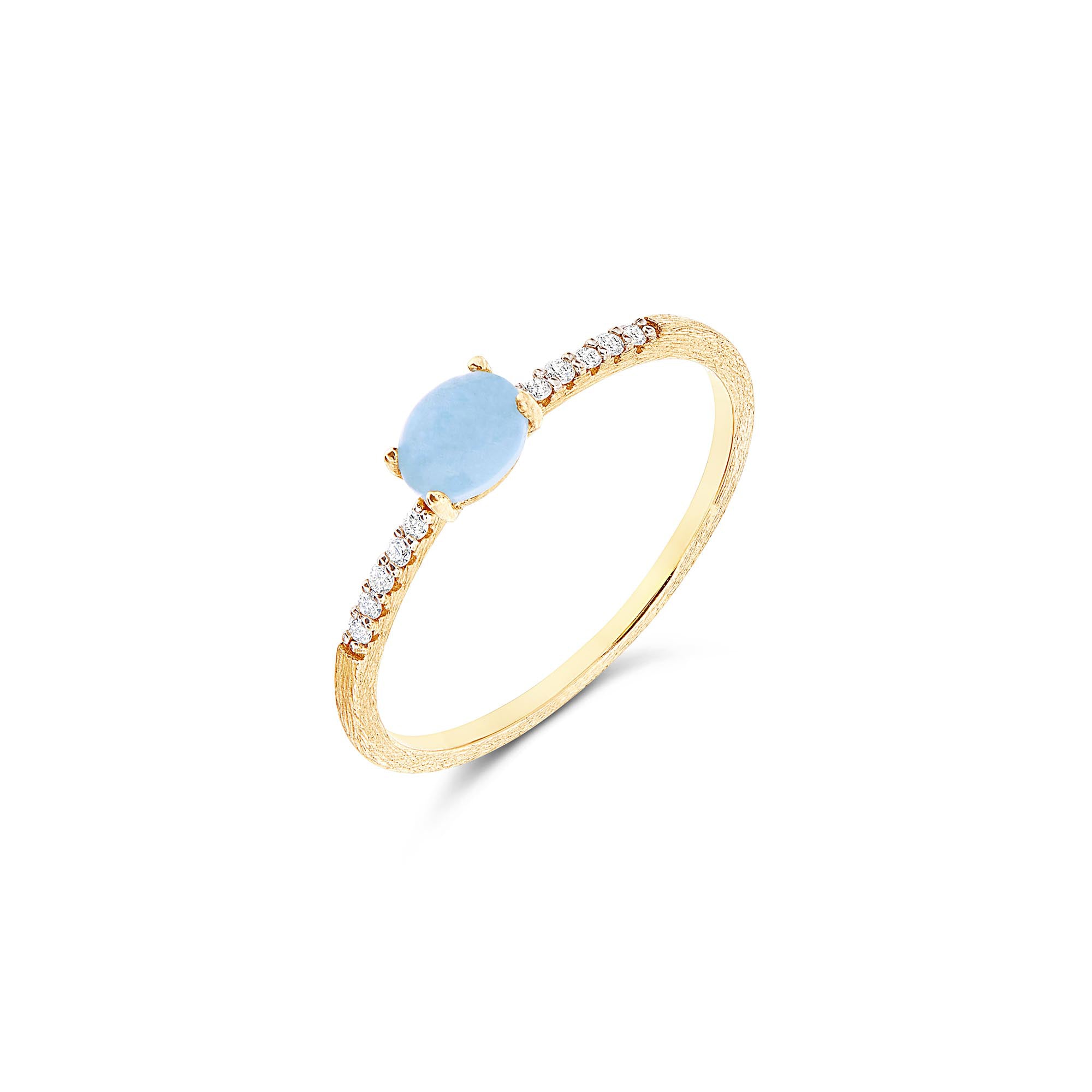 Nanis Dancing Azure Ring (AS11-597) aus Gelbgold mit Aquamarin und Diamant
