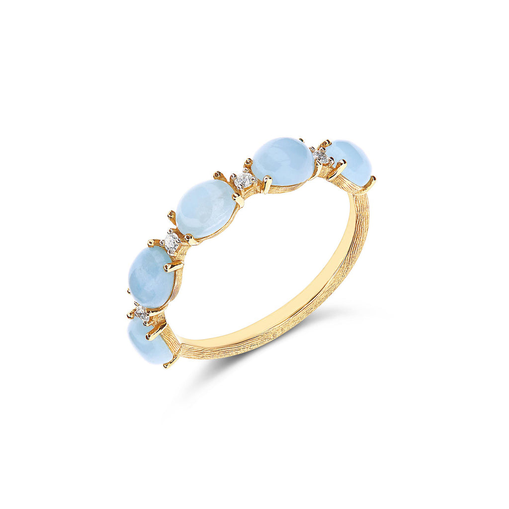 Nanis Dancing Azure Ring (AS2-597) aus Gelbgold mit Aquamarin und Diamant
