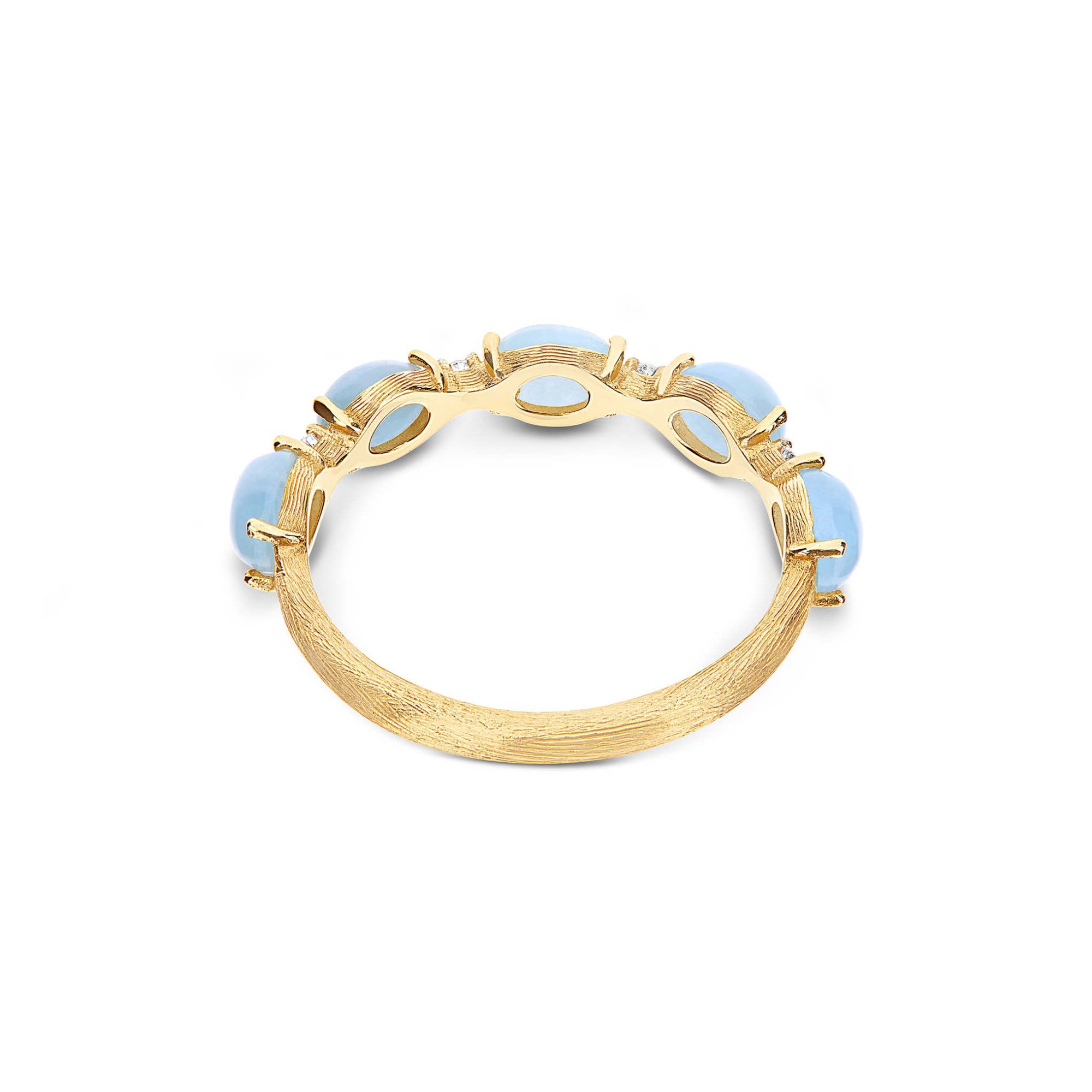 Nanis Dancing Azure Ring (AS2-597) aus Gelbgold mit Aquamarin und Diamant
