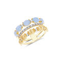 Nanis Dancing Azure Ring (AS25-597) aus Gelbgold mit Aquamarin und Diamant