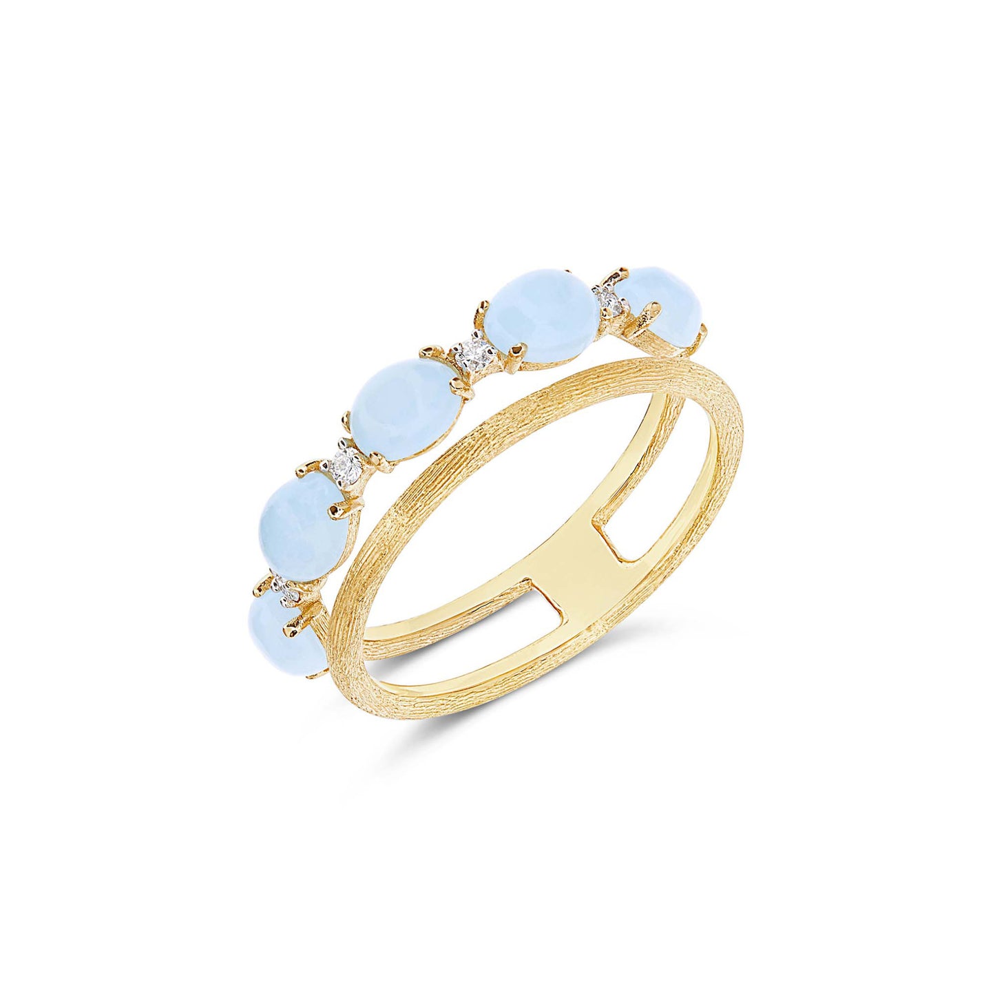 Dancing Azure Ring, Gelbgold • Aquamarin • Diamant von Nanis (AS3-597)