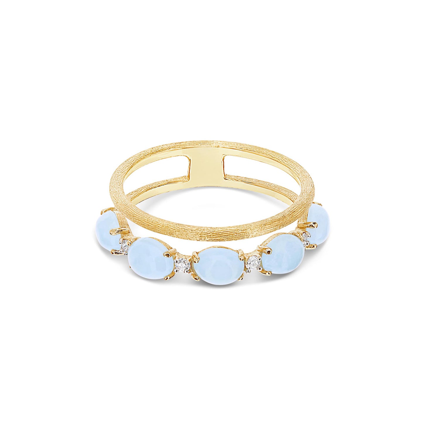 Dancing Azure Ring, Gelbgold • Aquamarin • Diamant von Nanis (AS3-597)