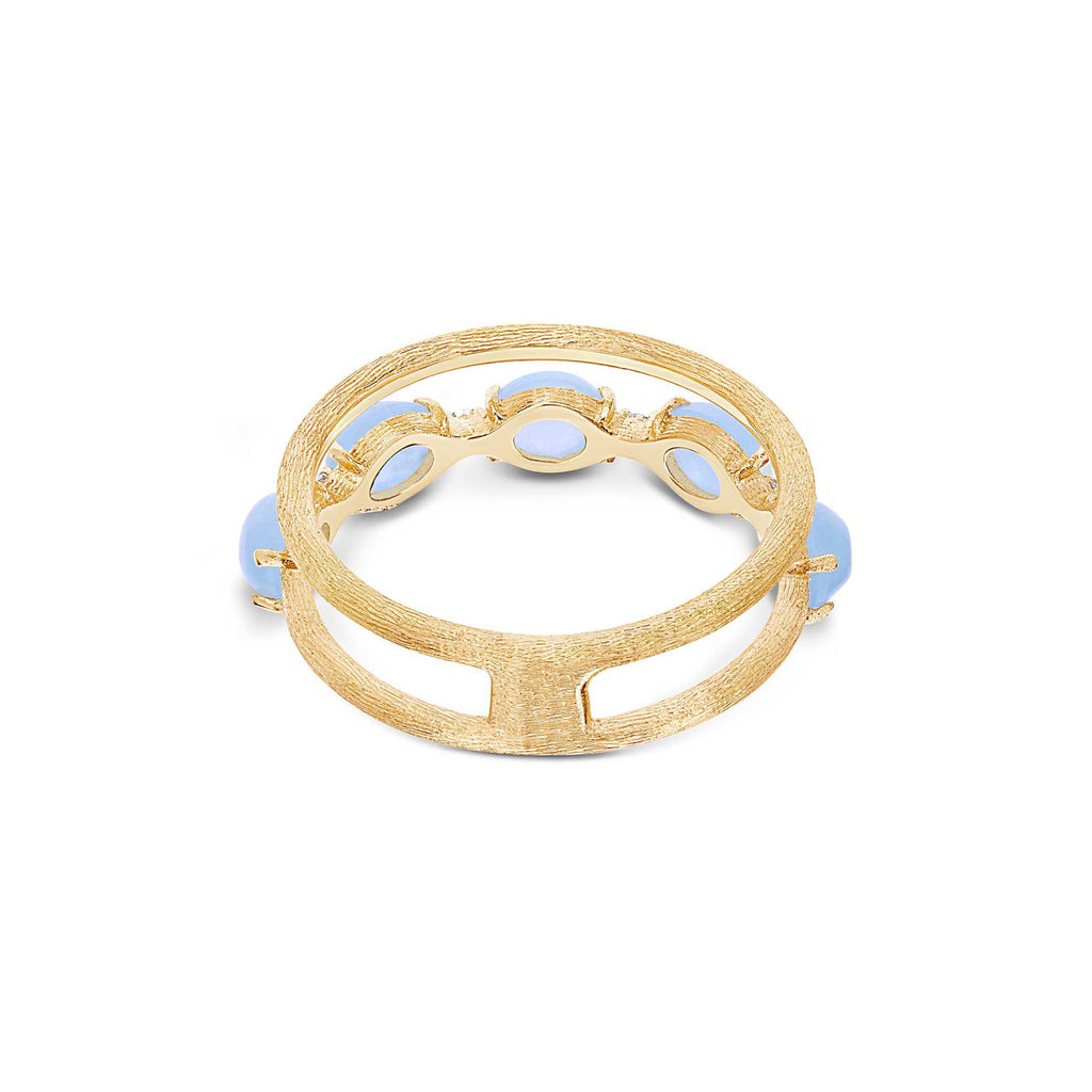 Nanis Dancing Azure Ring (AS3-597) aus Gelbgold mit Aquamarin und Diamant