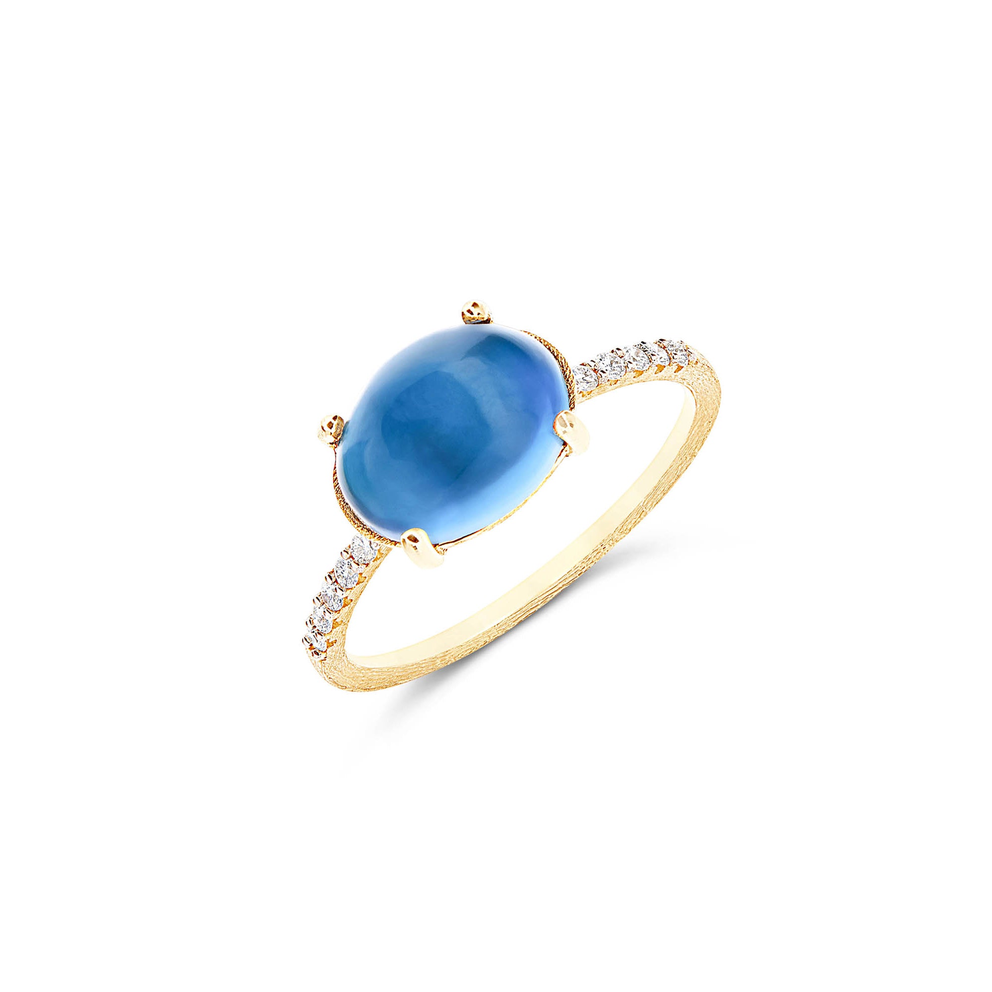 Nanis Dancing Azure Ring (AS34-597) aus Gelbgold mit Diamant und Topas